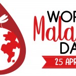 World Malaria Day logo or banner with mosquito and the earth on