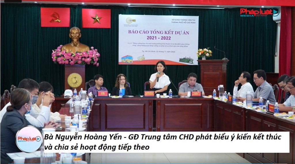 Bà Nguyễn Hoàng Yến - GĐ Trung tâm CHD phát biểu ý kiến kết thúc và chia sẻ hoạt động tiếp theo